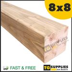 8x8 Treated Timber Planed Pergola Post Chunky  Gazebo Carport Posts | SMOOTH