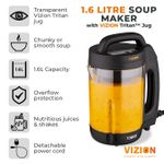 Tower Soup Maker with Transparent Body, Vizion 1.6L, T12067, Black