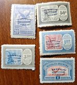 Set Of overprinted "Zeppelin" airmail stamp issued by República Argentina 1930