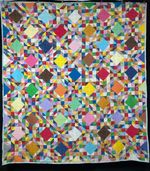Vintage Handmade Beautiful Star Bright Pattern Multicolor Quilt 102.3x90.9 Inch