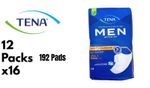 TENA Men Level 3 Incontinence Guards - Maximum Absorbency, 12 Packs of 16 (192)