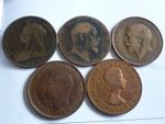 VARIOUS LARGE/OLD VICTORIA + ONE PENNY 1860/1869/1970 COIN HUNT CHOICE OF YEAR