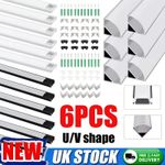 12Pack LED Aluminium Channel Profile 3.3ft Extrusion Diffuser Strip Lights Cover
