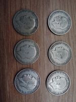 British Pre-Decimal Silver King George v Florin Coins a Collection of Six