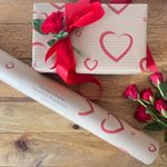 Valentine's Wrapping Paper Red Love Heart KRAFT Eco Gift Wrap Sheet Roll