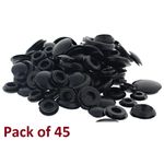 Assorted 45 Metric Black Rubber Closed Blind Blanking Grommets 6 - 25mm