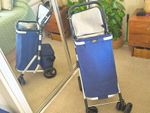 South Coast London Blue 4-Wheel Spinner Shopping Trolley, Insulated 45L 30kg