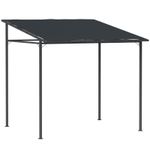 Outsunny 2.4 x 2.4 m Wall Mounted Pergola Gazebo, UPF30+, Dark Grey