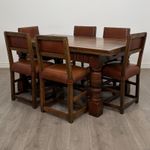 Antique 20th Century Dining Table With 6 Dining Chairs In Oak ( AF-5911 )