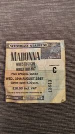 Original Madonna Who's That Girl Tour 1987 Ticket Stub
