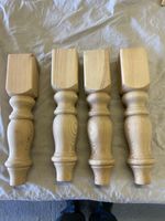 Set of 4 Solid Pine Coffee Table / Bench Legs, 3 1/2” dia 17” long 