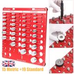 Nut and Bolt Thread Size Checker Metric & Inch 34 Thread Identifier Gauge Board