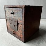 Wooden Antique TANSU box Drawer portable Calligraphy Chest SUZURIBAKO JP
