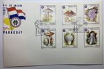 1986 PARAGUAY FDC COVER MUSHROOMS 6 STAMPS AND MUSHROOM CANCEL