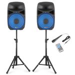 Vonyx VPS102A 10" Bluetooth Party Speaker With Lights & Stands Set 600W