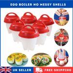 6x Egg Boiler No Messy Shells Silicone Hard Boiled Egg Cooker Daily Use