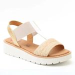 Heavenly Feet Beige White Gold Mika Sandals