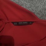 Zara Red Jumpsuit with Black Zipper Detail Sleeveless with pockets Size XS