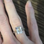14k GE Yellow Gold Emerald Cut Cubic Zirconia Solitaire Engagement Ring Size 5.5