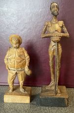 Ouro Artesania Spanish Hand Carved Wooden Figures Don Quixote And Sancho Panza