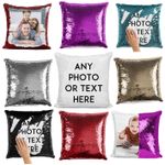 Personalised Sequin Cushion Magic Mermaid Any Photo Reveal Pillow Case