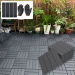 12-Pack Deck Tiles Anti-Slip Interlocking Floor 30x30cm Heavy Duty Outdoor Patio