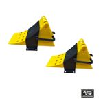 HGV Yellow Wheel Chocks for Trucks Trailers (2 Sets) Yellow, 490 x 242.5 x 200mm
