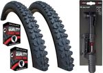 Kenda SMOKE 26 x 2.10 Mountain Bike Black TYREs / TUBEs K-816 + MINI PUMP