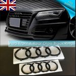 AUDIs Gloss Black Rings Badge Front Grille Rear Boot Badges A1 A3 S3 Q3 Q5 Q6 Q7