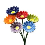 Ceramic Bee Watering Station 6 Pieces Flower Shaped Bird Bath  Bee Waterer