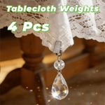4Pcs Tablecloth Clip Crystal Tablecloth Weights Crystal Dining Table Decoration