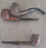 3 Vintage Rustic Bowled Briars 2 Duncuns 1 Bewley. These Are Aged And Beautiful