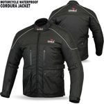 Mens Motorcycle Waterproof Cordura Textile Jacket Motorbike CE Armours BLACK