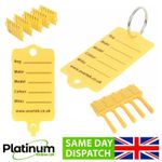 Car Keyrings Key Ring Traders Dealers Tags - Yellow Red Orange Blue Pink White