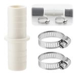 Washing Machine Waste Pipe Connector with Clips Extension White 