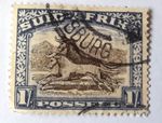 South Africa stamp. One shilling 1930s / 1940s 2 Wildebeest.