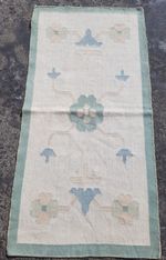 Vintage Traditional Handmade Beautiful Floral Kilim Floor Rug Carpet 130x56 cm