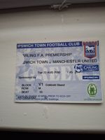 MATCH TICKET PREMIER LEAGUE IPSWICH V MAN UTD 22nd aug 2000