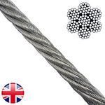 7x19 Stainless Steel Wire Rope AISI316 A4 Polished Cable 1.5mm - 10mm | UK STOCK