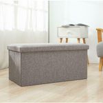 Large Ottoman Storage Seat Stool Trunk Toy Chest Cloth Blanket Box Folding Bench