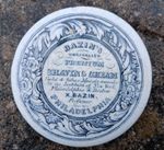 Bazin Perfumer Philadelphia America USA advertising pot lid 19th century