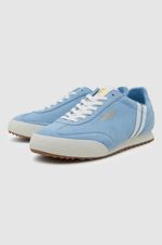 Patrick Rio Mens Trainers Casual Shoes Sky Blue White 80s Retro Design