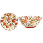Fine China Bowl 21cm Oranges and Lemons Citrus Fruit Serving Salad Dish Gift