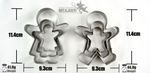 3 Piece Ginger Bread MAN WOMAN Cookie Biscuit Pastry Cutters Stain