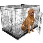Dog Cage Puppy Pet Crate Carrier With Bed Bundle S M L XL XXL Metal