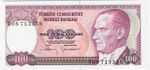 1970 Turkey P194b 100 Turkish Lira Banknote UNC