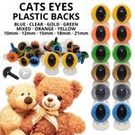 CATS EYES with PLASTIC BACKS - Teddy Bear Making Soft Toy Doll Animal Craft