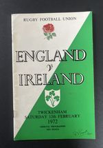 ENGLAND v IRELAND 1972 RUGBY PROGRAMME TWICKENHAM
