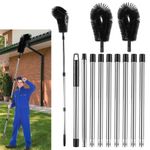 10FT Telescopic Gutter Cleaning Tool Adjustable Extension Pole Roof Cleaner UK