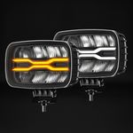 COLIGHT Pair 9" Osram Spot LED Driving Lights 4x4 Rectangle Spotlight w/A DRL